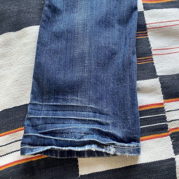 MEK Denim Jeans Womens 26/32 Blue Bootcut Oaxaca Flap Pockets.Stretch. Low Rise. - Picture 14 of 15